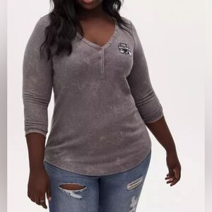 1X • Torrid × Disney The Nightmare Before Christmas Halloween Grey Waffle Henley